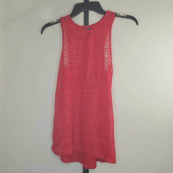Red Tank Top Sleeveless Lace Front Tank Top Small - Picture 1 of 6
